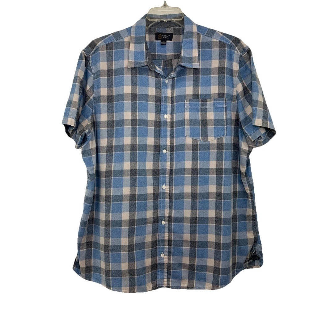 Wallin & Bros Men's Blue Plaid Shirt XXL